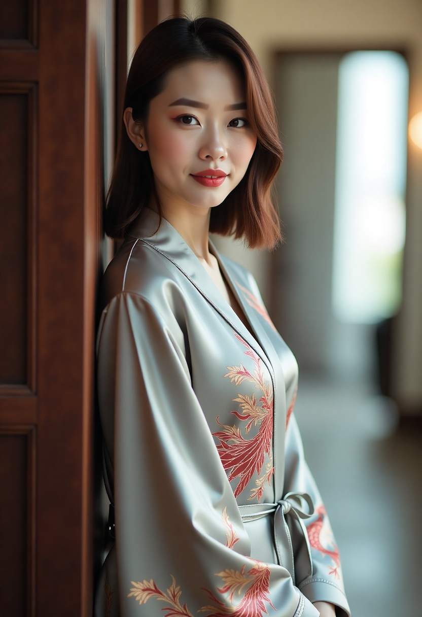 校服领口与第二颗扣子的特写